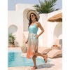 Ekouaer Women’s Swimsuit Beach Cover Up Dress Spaghetti Strap V Neck Swimwear A Line 2026 Bathing Suit Coverups with Pockets(Gradient Coconut Tree)