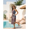 Ekouaer Women’s Swimsuit Beach Cover Up Dress Spaghetti Strap V Neck Swimwear A Line 2026 Bathing Suit Coverups with Pockets(National Flag)