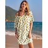 Ekouaer Womens Tshirt Nightgown Cotton V Neck Sleepshirts Comfy Casual Nightshirt for Women(Sunflower)