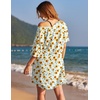 Ekouaer Womens Tshirt Nightgown Cotton V Neck Sleepshirts Comfy Casual Nightshirt for Women(Sunflower)