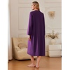 Ekouaer Zipper Robes for Women Long Knit Bathrobes Lightweight Full Length Housecoat with Pockets Nightgown S-3XL(Purple)