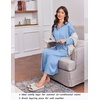 Ekouaer Zipper Robes for Women Long Sleeve Lightweight House Coats with Pockets Zip Up Bathrobe Loungewear S-3XL(Light Blue)