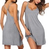 Ekouaer Cotton Nightgowns for Women Sleeveless Racerback Night Gown Spaghetti Strap Sleep Dress Chemise Sleepwear(Light Grey)