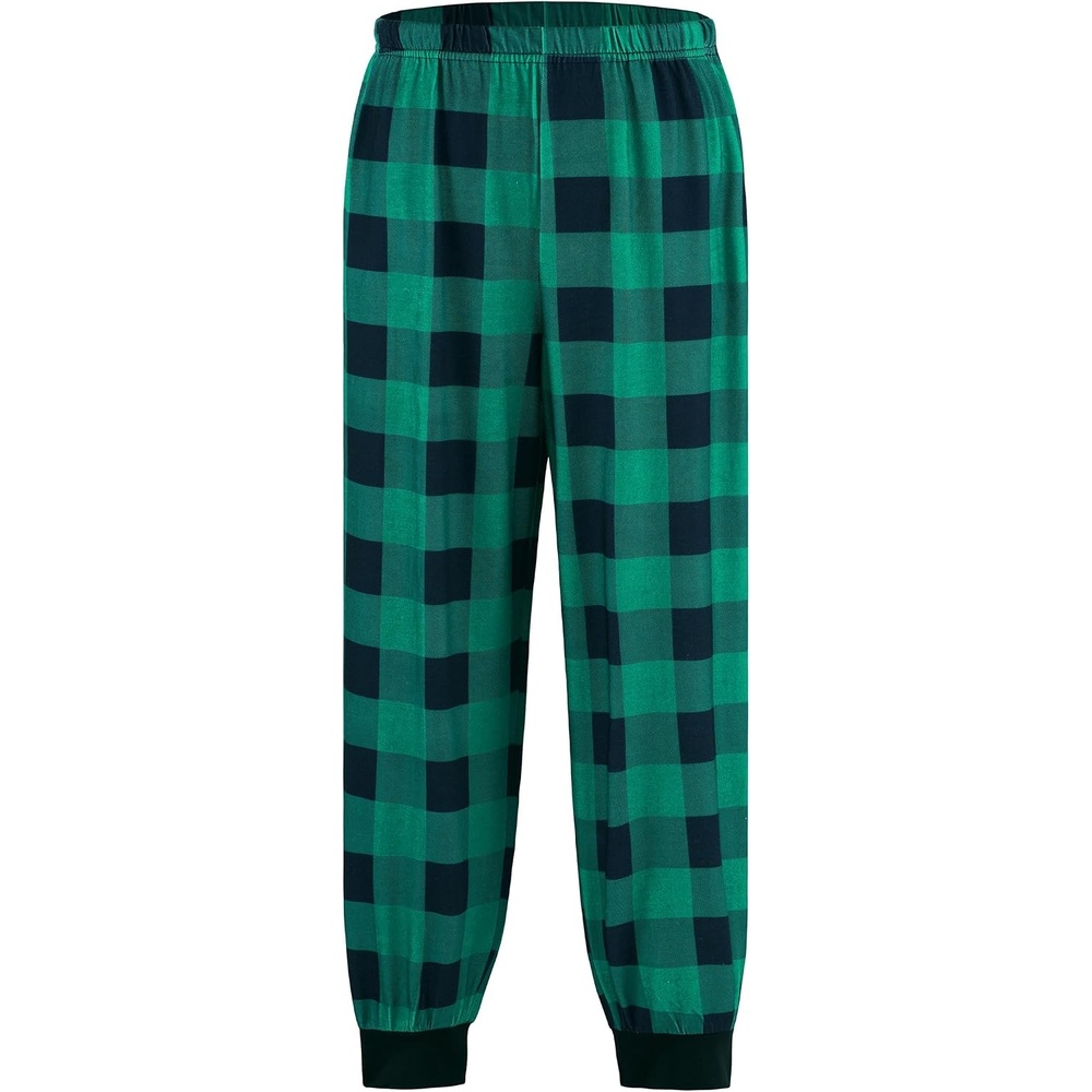 image:imageEkouaer Boys Jogger Pajama Pants Long Plaid Pj Pants Elastic Waistband Lounge Pants with PocketsGz24green Plaid