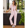 Ekouaer 2 Pack：Womens Pajamas Short Sleeve Pjs Notch Collar Button Up Loungewear Cozy Sleepwear Sets(Flower)