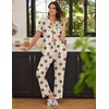 Ekouaer 2 Pack：Womens Pajamas Short Sleeve Pjs Notch Collar Button Up Loungewear Cozy Sleepwear Sets(Stars and Bows)