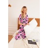Ekouaer 2 Pack：Womens Pajamas Short Sleeve Pjs Notch Collar Button Up Loungewear Cozy Sleepwear Sets(Stars and Bows)