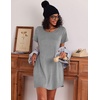 Ekouaer 3 Pack Nightgowns for Women Short Sleeve Sleepshirt Button Down Nightshirt Soft Pajamas Dress Casual Sleepwear(Black/Grey/Pink)