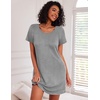 Ekouaer 3 Pack Nightgowns for Women Short Sleeve Sleepshirt Button Down Nightshirt Soft Pajamas Dress Casual Sleepwear(Black/Grey/Pink)