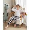Ekouaer Boys Jogger Pajama Pants Long Plaid Pj Pants Elastic Waistband Lounge Pants with Pockets(Gz87_white Plaid)