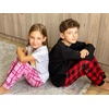 Ekouaer Boys Jogger Pajama Pants Long Plaid Pj Pants Elastic Waistband Lounge Pants with Pockets(Gz90_blue Black Plaid)