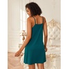 Ekouaer Cotton Nightgowns for Women Sleeveless Spaghetti Strap Night Gown V Neck Sleep Dress Nightshirts Chemise Sleepwear(Blue Green)