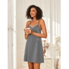 Ekouaer Cotton Nightgowns for Women Sleeveless Spaghetti Strap Night Gown V Neck Sleep Dress Nightshirts Chemise Sleepwear(Grey)