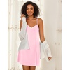 Ekouaer Cotton Nightgowns for Women Sleeveless Spaghetti Strap Night Gown V Neck Sleep Dress Nightshirts Chemise Sleepwear(Light Pink)