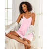 Ekouaer Cotton Nightgowns for Women Sleeveless Spaghetti Strap Night Gown V Neck Sleep Dress Nightshirts Chemise Sleepwear(Light Pink)