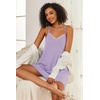 Ekouaer Cotton Nightgowns for Women Sleeveless Spaghetti Strap Night Gown V Neck Sleep Dress Nightshirts Chemise Sleepwear(Light Purple)