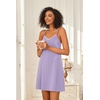 Ekouaer Cotton Nightgowns for Women Sleeveless Spaghetti Strap Night Gown V Neck Sleep Dress Nightshirts Chemise Sleepwear(Light Purple)