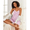 Ekouaer Cotton Nightgowns for Women Sleeveless Spaghetti Strap Night Gown V Neck Sleep Dress Nightshirts Chemise Sleepwear(Pink Flower)