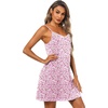 Ekouaer Cotton Nightgowns for Women Sleeveless Spaghetti Strap Night Gown V Neck Sleep Dress Nightshirts Chemise Sleepwear(Pink Flower)