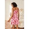 Ekouaer Cotton Nightgowns for Women Sleeveless Spaghetti Strap Night Gown V Neck Sleep Dress Nightshirts Chemise Sleepwear(Red Heart)