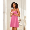 Ekouaer Cotton Nightgowns for Women Sleeveless Spaghetti Strap Night Gown V Neck Sleep Dress Nightshirts Chemise Sleepwear(Rose Pink)