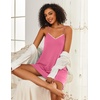 Ekouaer Cotton Nightgowns for Women Sleeveless Spaghetti Strap Night Gown V Neck Sleep Dress Nightshirts Chemise Sleepwear(Rose Pink)