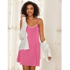 Ekouaer Cotton Nightgowns for Women Sleeveless Spaghetti Strap Night Gown V Neck Sleep Dress Nightshirts Chemise Sleepwear(Rose Pink)