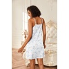 Ekouaer Cotton Nightgowns for Women Sleeveless Spaghetti Strap Night Gown V Neck Sleep Dress Nightshirts Chemise Sleepwear(White Flower)