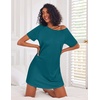 Ekouaer Nightgowns for Women Cotton Night Gown 3 Pack Sleep Shirts Short Sleeve Nightshirt Soft Sleepwear Nightdress(Black/Blue Green/Purple Tie Dye)