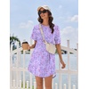 Ekouaer Nightgowns for Women Cotton Night Gown 3 Pack Sleep Shirts Short Sleeve Nightshirt Soft Sleepwear Nightdress(Blue Star/Pink Florals/Purple Stars)