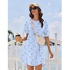 Ekouaer Nightgowns for Women Cotton Night Gown 3 Pack Sleep Shirts Short Sleeve Nightshirt Soft Sleepwear Nightdress(White Pink Florals/Purple Circles/Blue Florals)