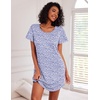 Ekouaer Nightgowns for Women Cotton Night Gown 3 Pack Sleep Shirts Short Sleeve Nightshirt Soft Sleepwear Nightdress(White Pink Florals/Purple Circles/Blue Florals)