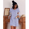 Ekouaer Nightgowns for Women Cotton Night Gown 3 Pack Sleep Shirts Short Sleeve Nightshirt Soft Sleepwear Nightdress(White Pink Florals/Purple Circles/Blue Florals)