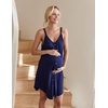 Ekouaer Nursing Nightgown Women’s Maternity Dress Button Down Nightdress Sleeveless Breastfeeding Sleepwear Hospital Gown(Navy Blue)