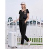 Ekouaer Pajamas for Women Set Short Sleeve Lounge Set Jogger Pants Pjs Soft Sleepwear with Pockets S-XXL(Black)