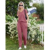 Ekouaer Pajamas for Women Set Short Sleeve Lounge Set Jogger Pants Pjs Soft Sleepwear with Pockets S-XXL(Grey Purple Red)