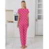 Ekouaer Pajamas for Women Set Short Sleeve Lounge Set Jogger Pants Pjs Soft Sleepwear with Pockets S-XXL(Rose Heart)