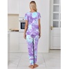 Ekouaer Pajamas for Women Set Short Sleeve Lounge Set Jogger Pants Pjs Soft Sleepwear with Pockets S-XXL(Tie-dye Purple)
