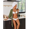Ekouaer Robes for Women Ribbed Knit Bathrobe Soft Lightweight Knee Length Kimono Robe Ladies Sleepwear with Pockets S-XXL(Army Green)