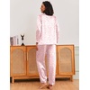 Ekouaer Silk Pajamas for Women Classic Button Down Satin Pajama Sets Long Sleeve Lounge Set(Pink Leopard)