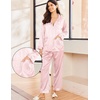 Ekouaer Silk Pajamas for Women Classic Button Down Satin Pajama Sets Long Sleeve Lounge Set(Pink Leopard)
