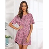 Ekouaer Sleep Shirts for Women Short Sleeve Night Shirts for Sleeping Pullover Nightgown Soft Nightdress S-XXXL(Pink Leopard)