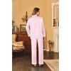 Ekouaer Women’s Classic Button Down Long Satin Silk Pajama Set(Pink Heart Print)