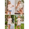 Ekouaer Womens Nursing Tops 3 Pack Double Layer Breastfeeding Shirts Short Sleeve Maternity Clothes S-XXL(3pcs Black / Beige/ Brown)