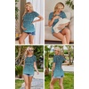 Ekouaer Womens Nursing Tops 3 Pack Double Layer Breastfeeding Shirts Short Sleeve Maternity Clothes S-XXL(3pcs Black / Beige/ Teal Print)