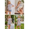 Ekouaer Womens Nursing Tops 3 Pack Double Layer Breastfeeding Shirts Short Sleeve Maternity Clothes S-XXL(3pcs Black / Brown / Floral Pink)