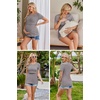 Ekouaer Womens Nursing Tops 3 Pack Double Layer Breastfeeding Shirts Short Sleeve Maternity Clothes S-XXL(3pcs Black / Grey/ Floral Blue)