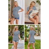 Ekouaer Womens Nursing Tops 3 Pack Double Layer Breastfeeding Shirts Short Sleeve Maternity Clothes S-XXL(3pcs Black / Grey/ Floral Blue)