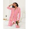 Ekouaer Womens Pajamas Set 2 Piece Button Down Pjs Soft Long Sleeve Top and Pants Sleepwear Set Lounge Sets(Big Pink Flowers)
