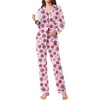 Ekouaer Womens Pajamas Set 2 Piece Button Down Pjs Soft Long Sleeve Top and Pants Sleepwear Set Lounge Sets(Panting Rose)